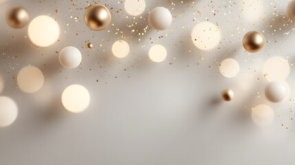 Abstract gold bokeh background. Christmas and New Year concept. glitter vintage lights background. silver, gold and white. de-focused.
