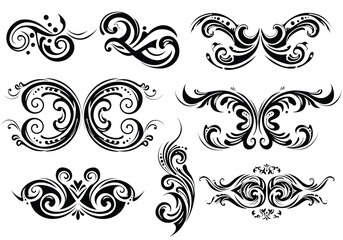 vector Set of decorative swirl ornaments elegant vector design elements for invitations and graphic design isolated on white background