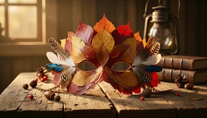 Dried Flowers Candle Flatlay Warm Rustic Autumn Decor
