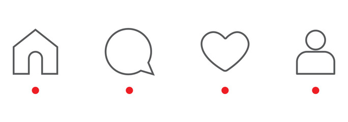 Like, Repost, comment share save vector icon set. Site navigation symbol. Social media web linear sign