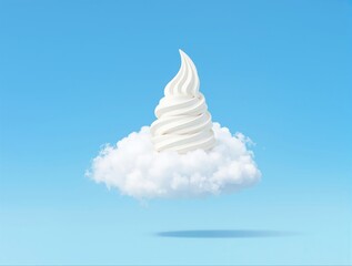 Celestial Delight Soft Serve Ice Cream on a Puffy Cloud