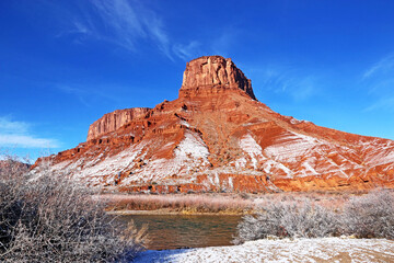 Colorado River Valley, Utah in winter	