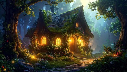Cozy Cottage in a Magical Forest.