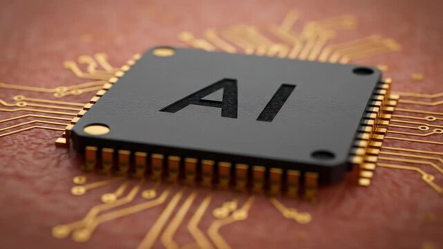 AI microchip implanted under the skin for futuristic biometric technology. Chip implant in humans