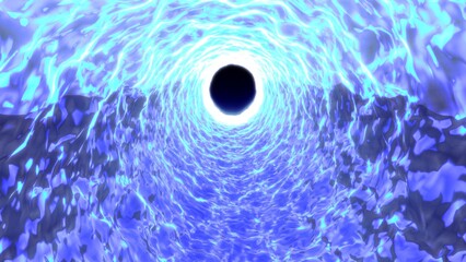 Tunnel blue from sparkling transparent shiny natural clean water