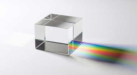 Prism Splitting White Light into Spectrum of Colors, Optical Physics Demonstration