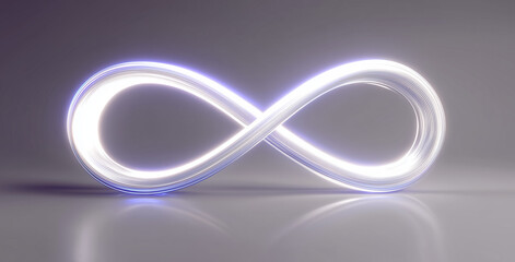 Glowing Infinity Symbol on Futuristic Metallic Background