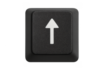 Black keyboard key with up arrow icon