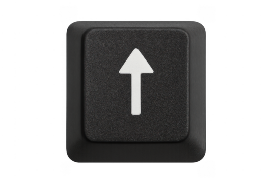 Black keyboard key with up arrow icon