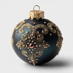 Blue Gold Christmas Ornament Ball