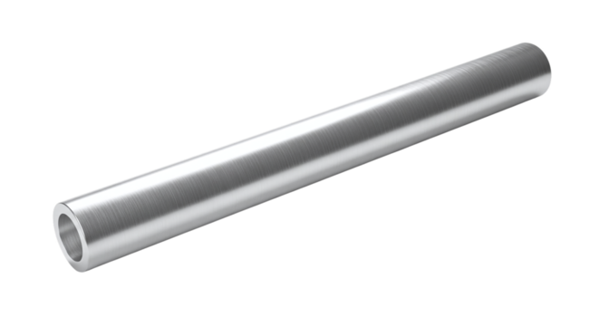 Metallic Cylindrical Tube Isolated on a Transparent Background