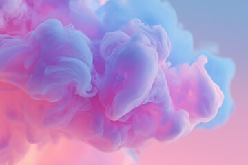 Obraz premium Ethereal chromatic fog in soft pastel hues floating across a serene background, creating a dreamy atmosphere with vibrant colors and delicate textures