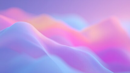 Ethereal chromatic fog in soft pastel hues floating across a dreamy landscape, creating a serene and tranquil atmosphere with gentle undulating forms and soft light