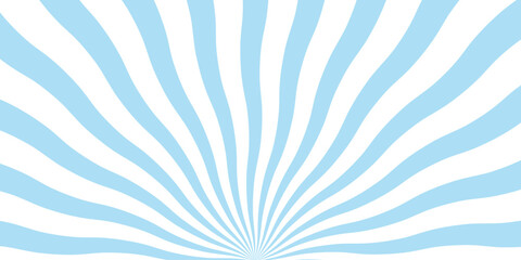 sky blue Split Comic Pop Art Sunburst with Dynamic Retro Rays white Background