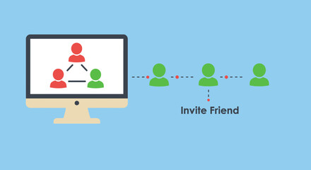 Online Collaboration and Social Networking Illustration.