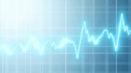 Animated glowing line graph showing fluctuating financial data. Digital stock market chart displaying volatility for business analysis. - Powered by Adobe