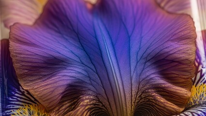 Colorful close-up of purple flower petals with intricate details