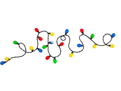 Whimsical Christmas Light Strand – Festive Colorful Bulbs in a Playful Curve

