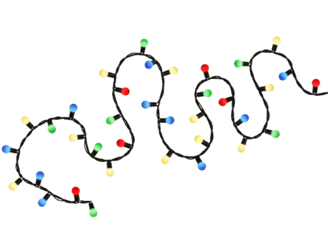 Whimsical Christmas Light Strand – Festive Colorful Bulbs in a Playful Curve

