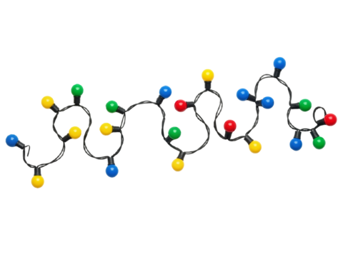 Whimsical Christmas Light Strand – Festive Colorful Bulbs in a Playful Curve

 - Powered by Adobe