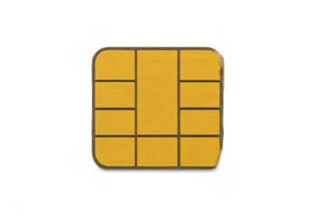 Sim card microchip for mobile communication on transparent background