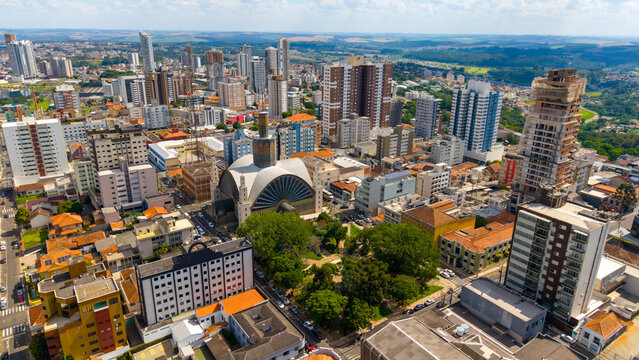 Ponta Grossa, Paran&aacute;, Brasil. Aerial view of Ponta Grossa city.
