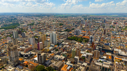Ponta Grossa, Paraná, Brasil. Aerial view of Ponta Grossa city.
