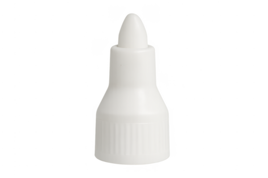 White plastic eyedropper bottle cap with spout