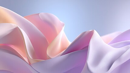 Soft Flowing Fabric in Gentle Pastel Shades Creating an Elegant and Calming Visual Aesthetic for Stylish Backgrounds