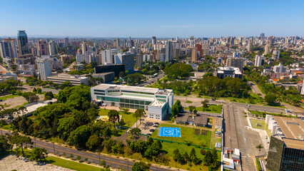 Vista Aérea da Cidade de Curitiba, Paraná, Brasil.