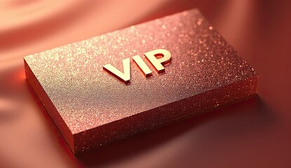 embossed gold vip mark on industrial dark surface