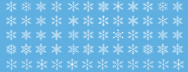 Charming snowflake pattern on blue for winter holiday cheer and festive backgrounds, perfect for seasonal promotions and designs