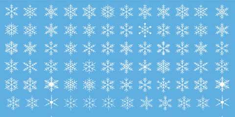 Bring winter's beauty to your designs using these exquisite snowflake patterns, ideal for seasonal greetings and backgrounds with a cool, crisp feel