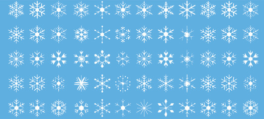 Delicate snowflakes on a light blue backdrop evoke winter magic. Perfect for festive holiday designs, adding a touch of seasonal elegance and cheer.