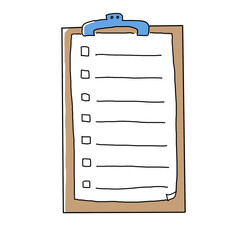 バインダーとクリップで留められた書類