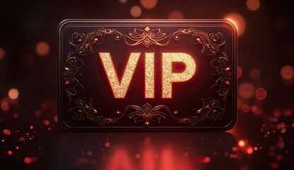 embossed vip text on bold structured dark pattern