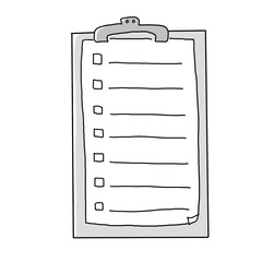 バインダーとクリップで留められた書類