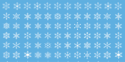 Elevate your winter designs with crisp, unique snowflakes against a serene blue. Perfect for holiday cards, backgrounds, and seasonal promotions.