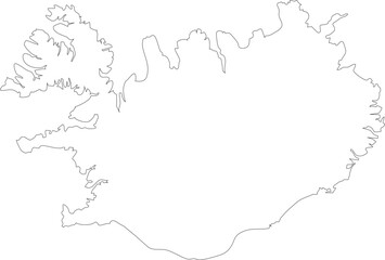 Iceland Map Stroke Outline Stroke Transparent Editable Vector