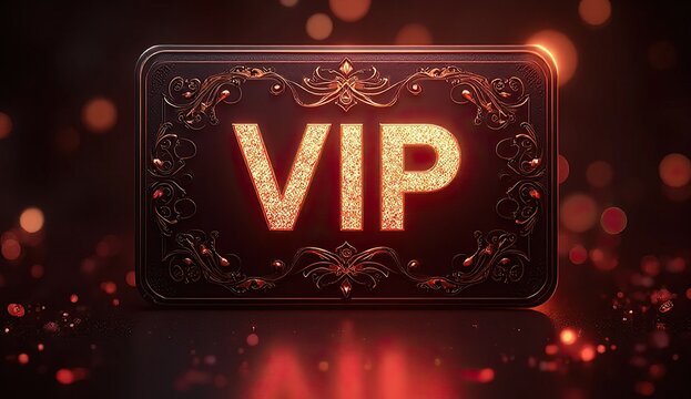 embossed vip text on bold structured dark pattern