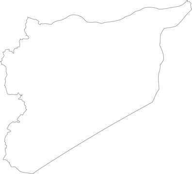 Syria Map Stroke Outline Stroke Transparent Editable Vector