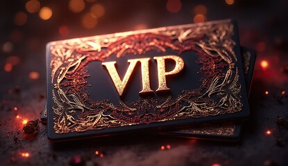 embossed vip lettering on detailed matte metal