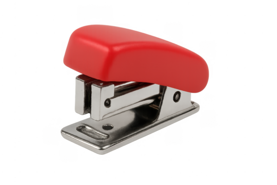 Red office stapler compact stationery tool isolated - Powered by Adobe