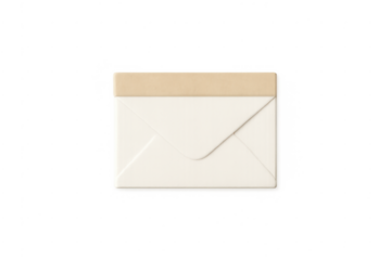 Closed mail envelope with paper note for message