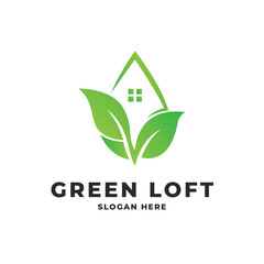 house leaf green logo design concept creative idea © MuhammadBahrudin