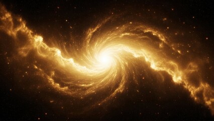 Obraz premium Golden Spiral Galaxy Swirling in Cosmic Space