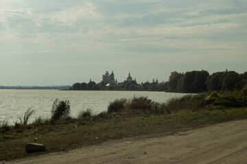 View of the Nero lake with Yakovlevsky Monastery in the distance