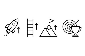 Abstract Representation of Growth and Aspirations with Symbols of Progress and Achievement