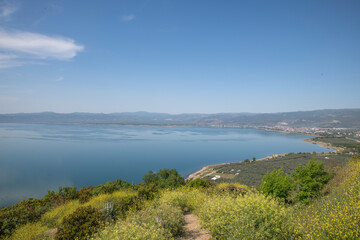 Obraz premium Top view of Iznik and Iznik Lake in Türkiye 2025