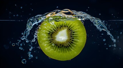 kiwi with splash water